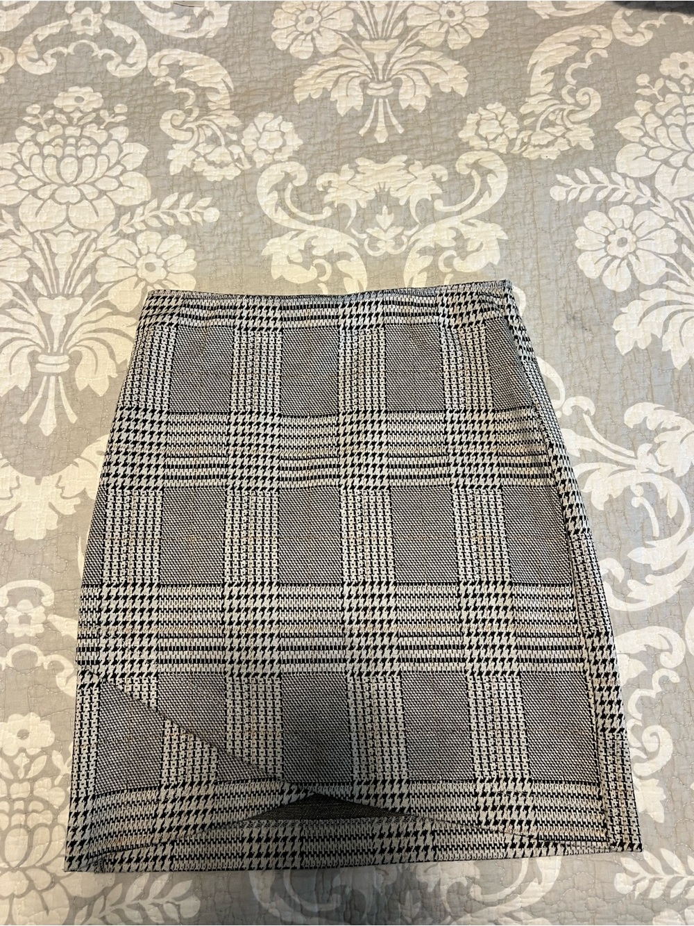 SO Black & White Plaid Mini Skirt